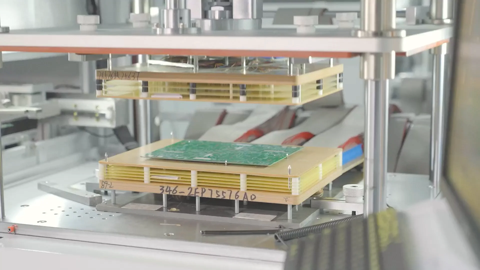 PCB electrical test fixture used during final quality inspection after fabrication